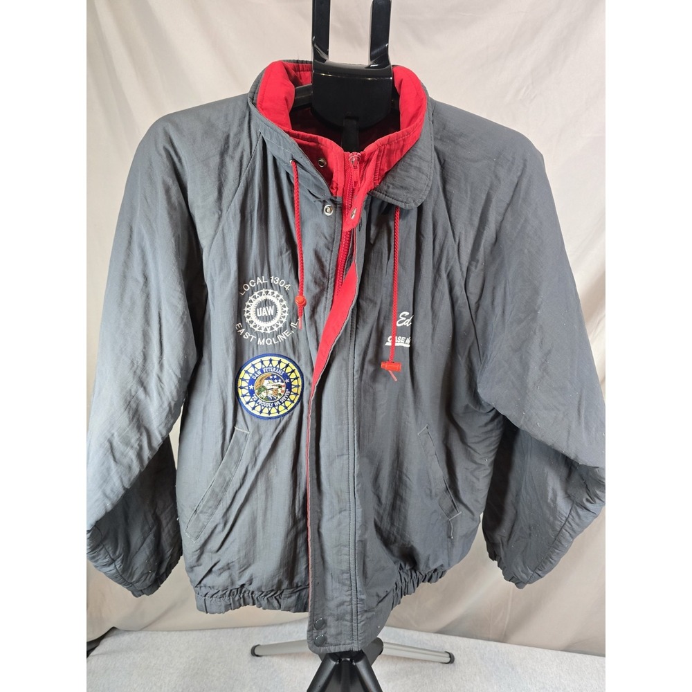 Vintage K-Products gray vintage Case IH windbreaker jacket embroidered Medium Ed